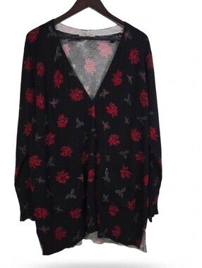 Woman Within vintage floral sweater cardigan